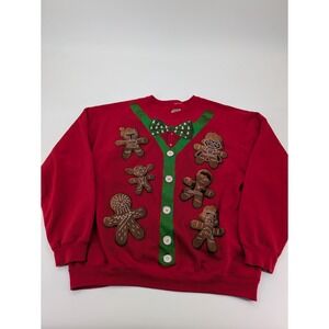 Star Wars Ugly Sweater Adult XL‎ Red Gingerbread Vader Yoda Chewbacca Sweatshirt